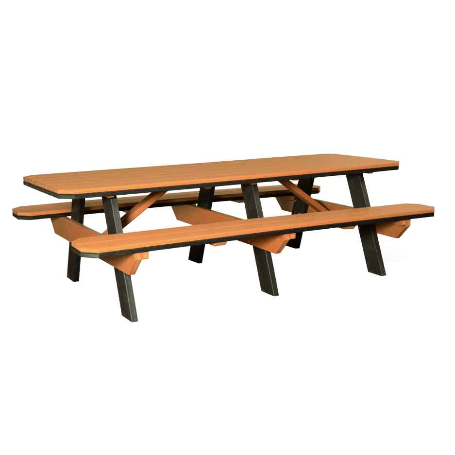 Amish 4'x4' Square Picnic Table with Benches