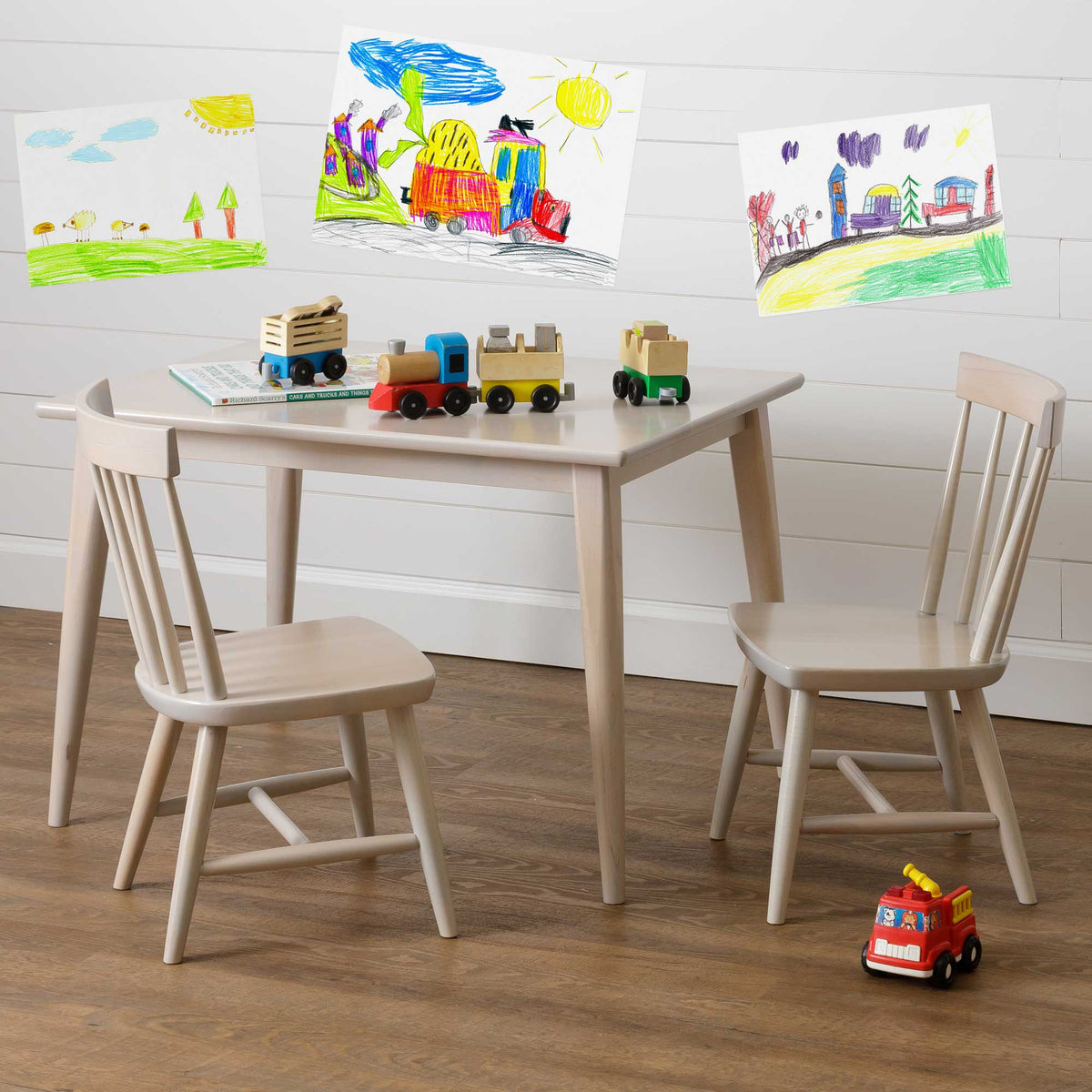 Modern Kid&#39;s Amish Solid Wood Play Dining Table