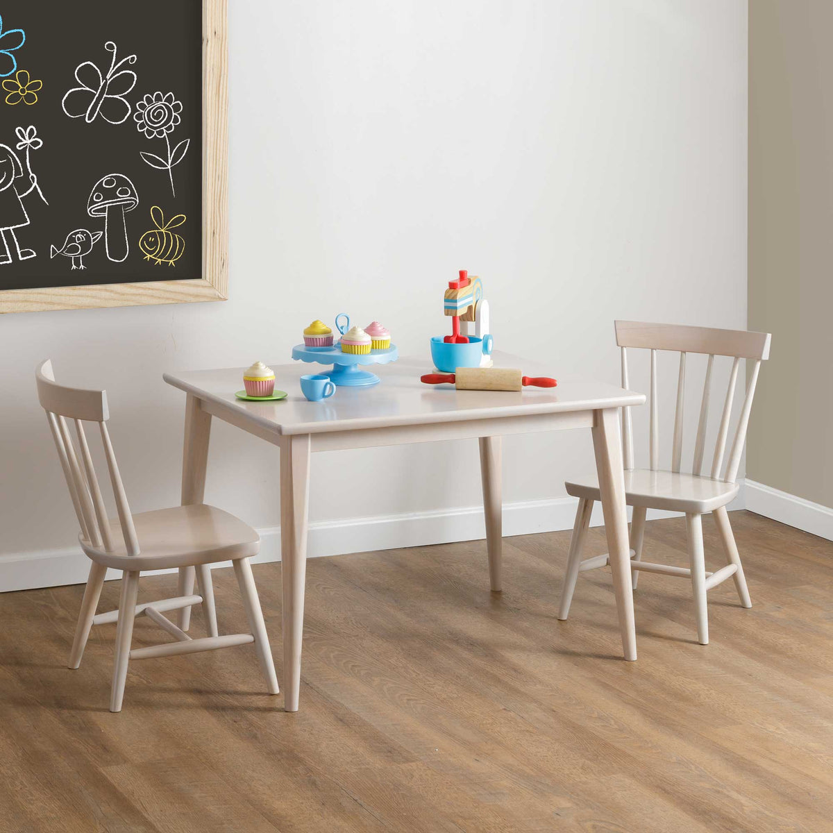 Modern Kid&#39;s Amish Solid Wood Play Dining Table