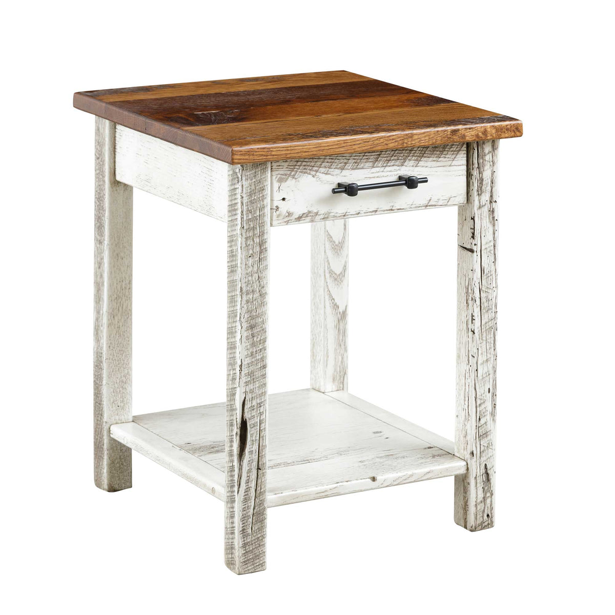 Amish Artesia Reclaimed Barnwood Rustic End Table