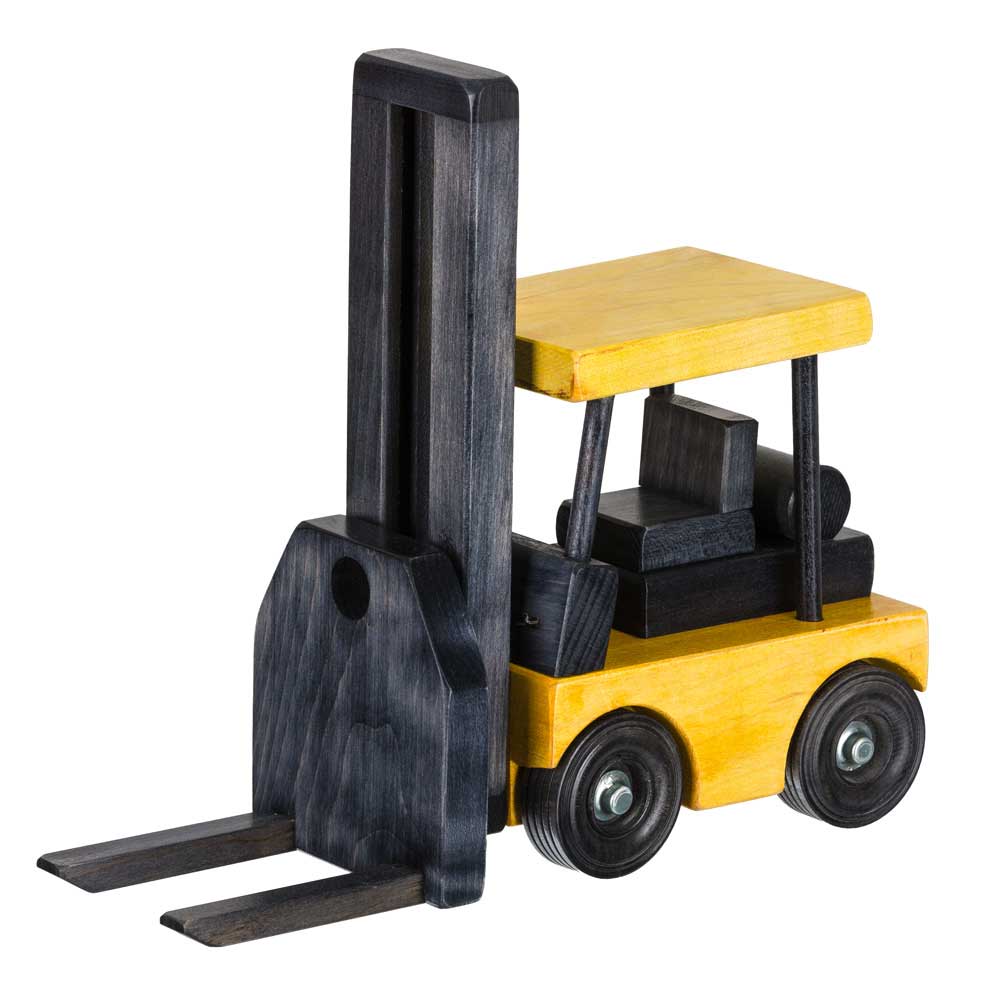 Amish Wooden Toy Forklift w/ 1 Pallet