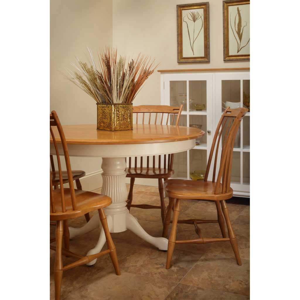 Silla de comedor Amish con respaldo en forma de pulgar