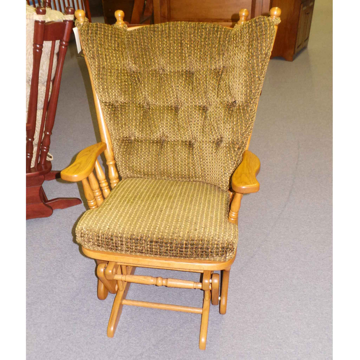 Amish High Wing Back Cushion Glider Rocker