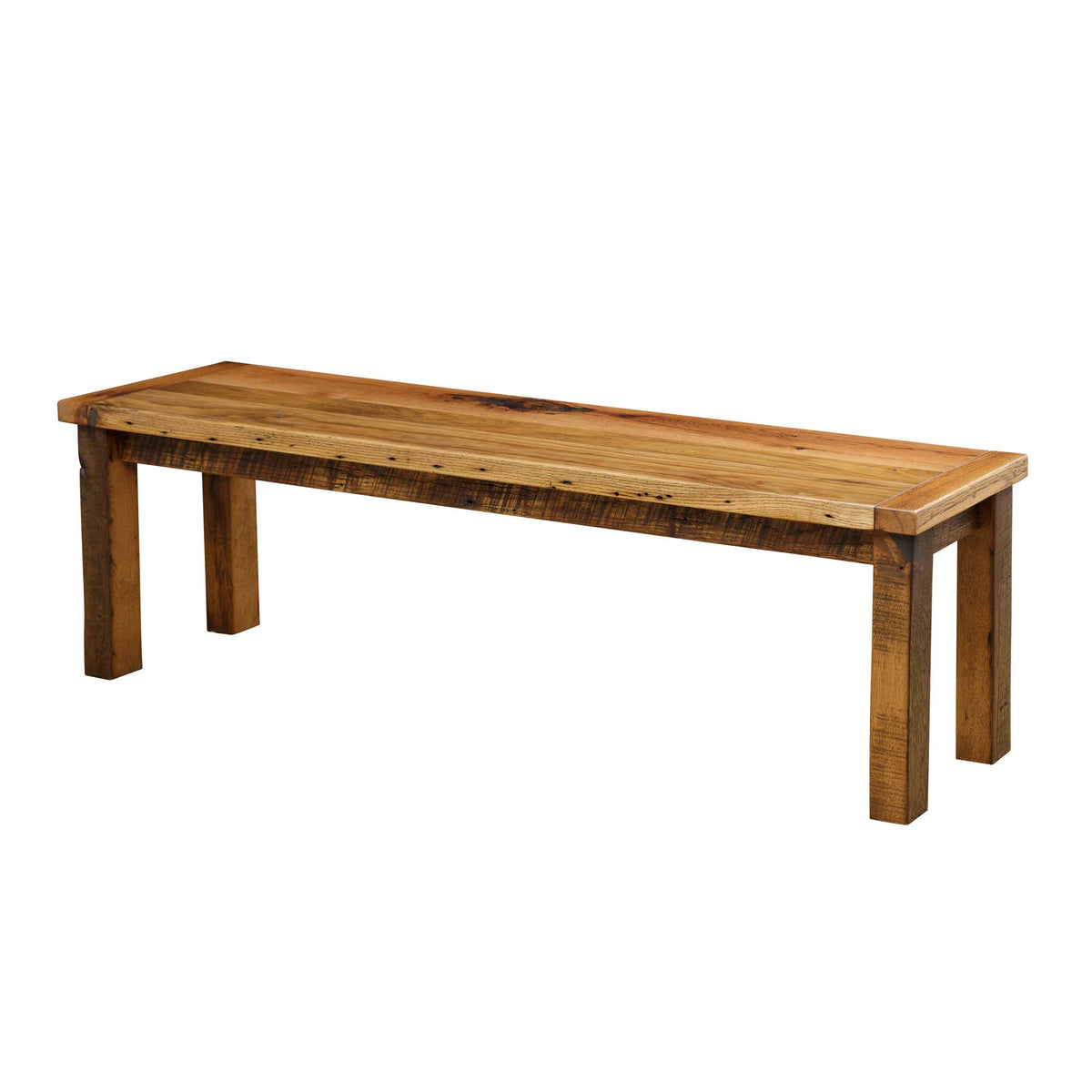 Amish Prairie Reclaimed Barnwood Dining Bench