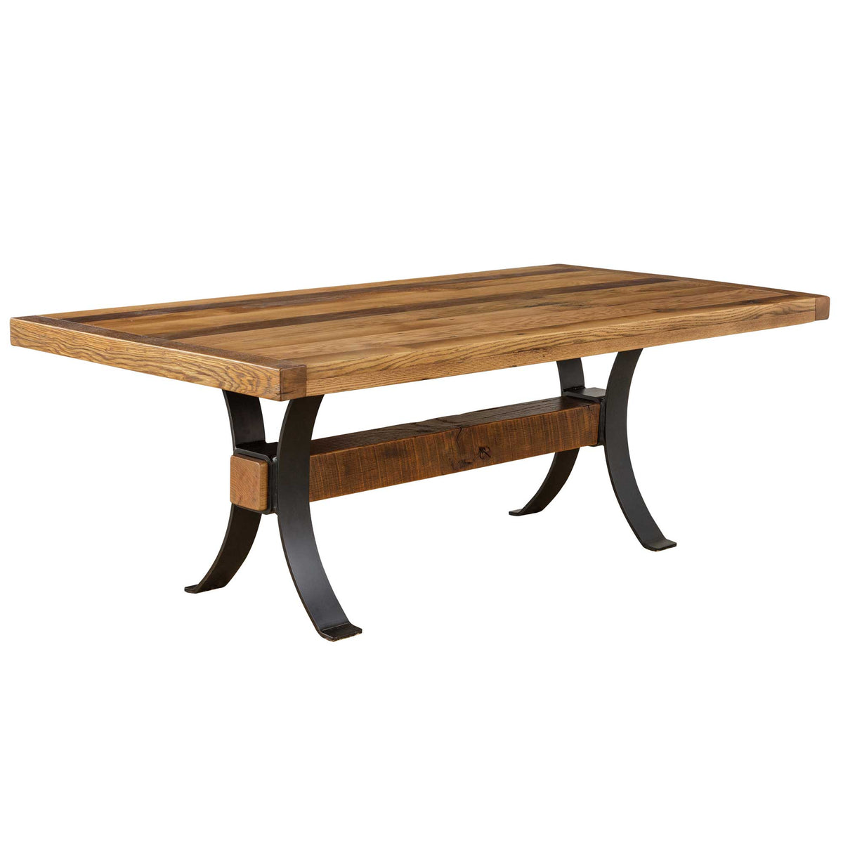 Amish Timber Frame Reclaimed Barnwood Trestle Farm Dining Table