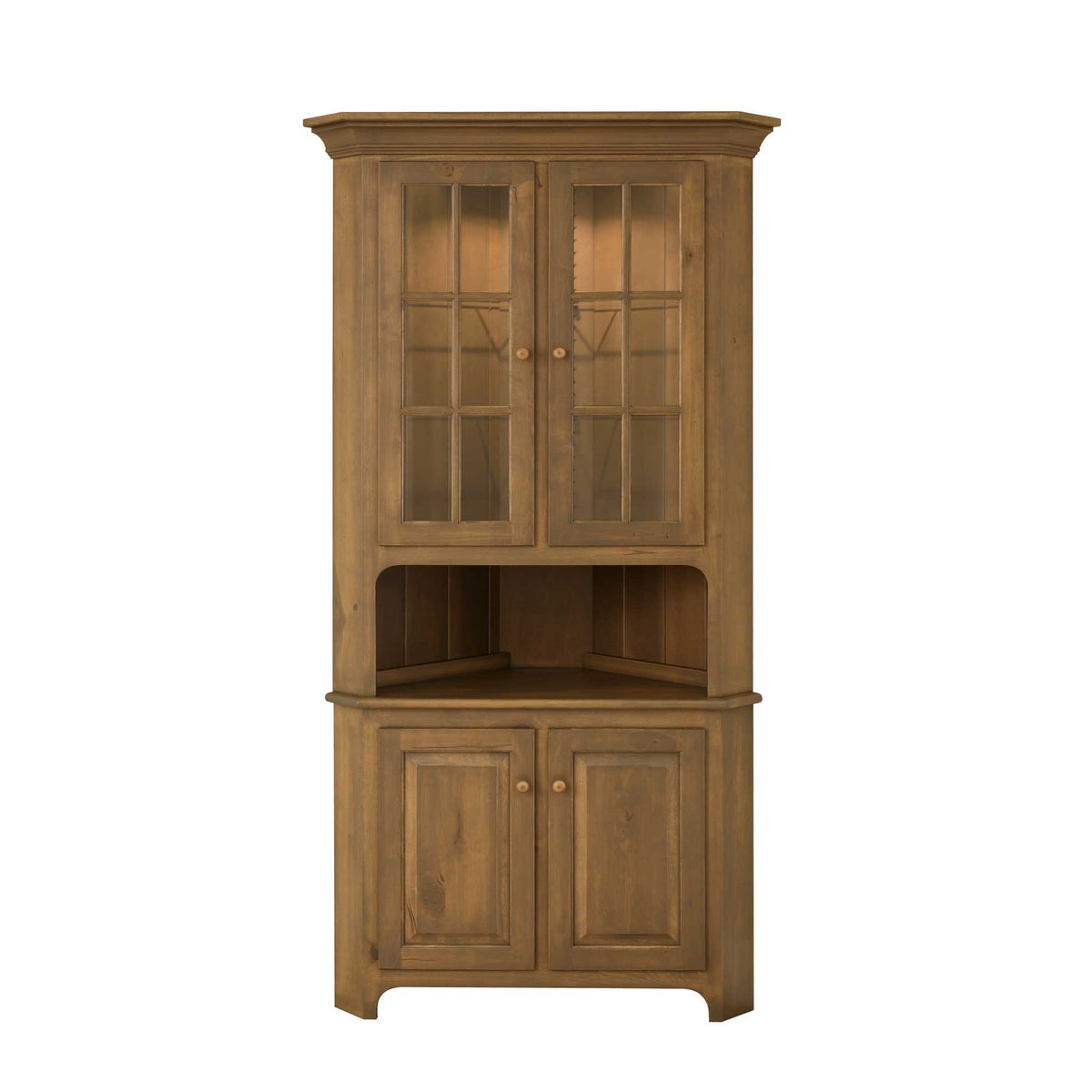 Plymouth Amish Solid Wood China Corner Hutch