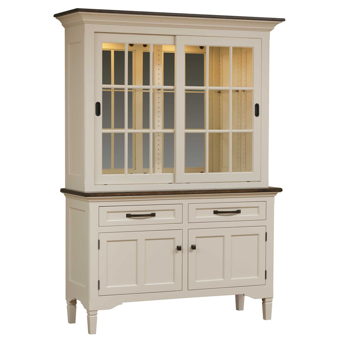 Amish Lexington Sliding Door Dining Room China Hutch