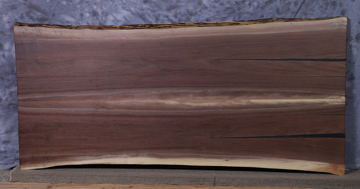 Amish walnut bookmatch 41&quot; - 42&quot; wide x 84&quot; long x 2&quot; thick Live Edge Slab