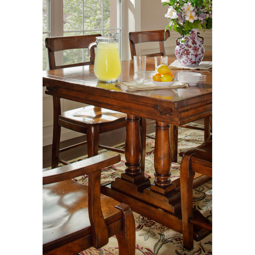 Amish English Expandable Rectangular Trestle Dining Table