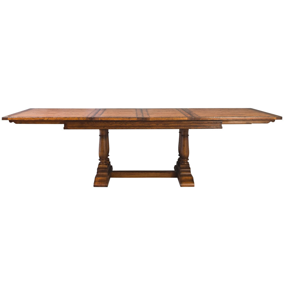 Amish English Expandable Rectangular Trestle Dining Table