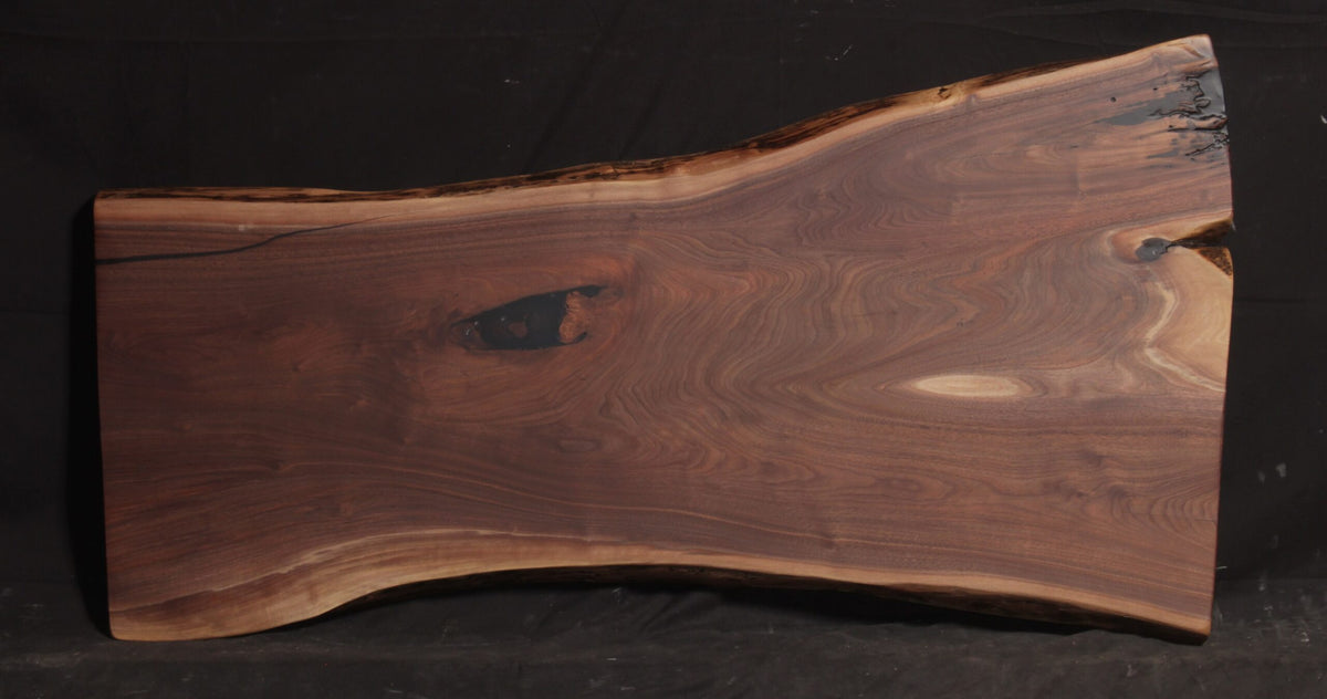 Amish Walnut 21&quot; - 33&quot; wide x 61&quot; long x 2 ¼&quot; thick Rectangular Live Edge Coffee Table Slab