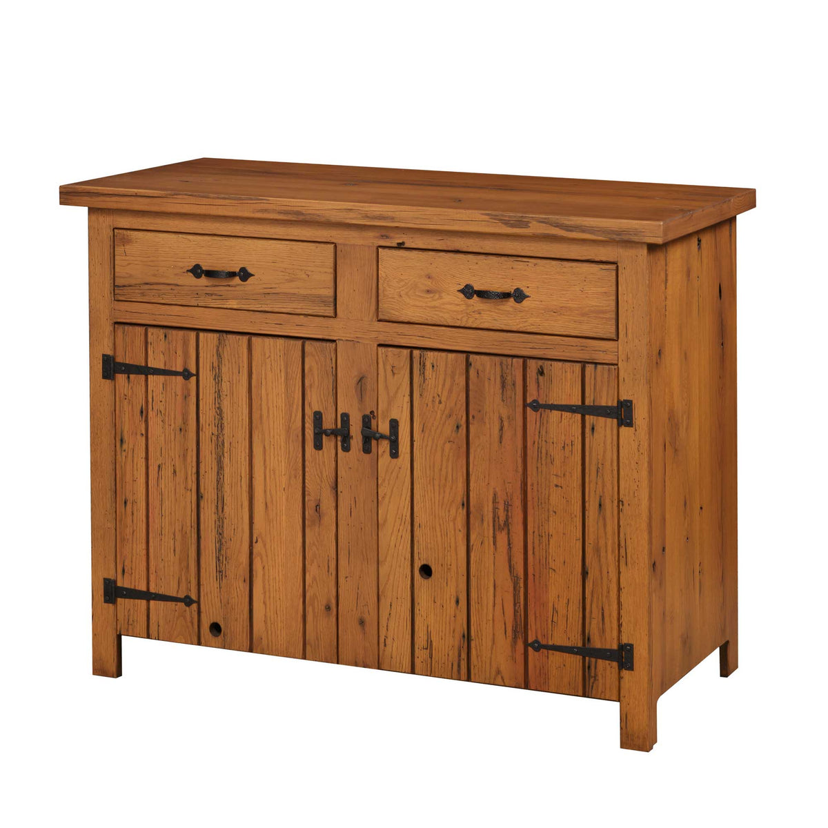 Servidor de comedor Barnwood recuperado de 2 puertas Amish Raven