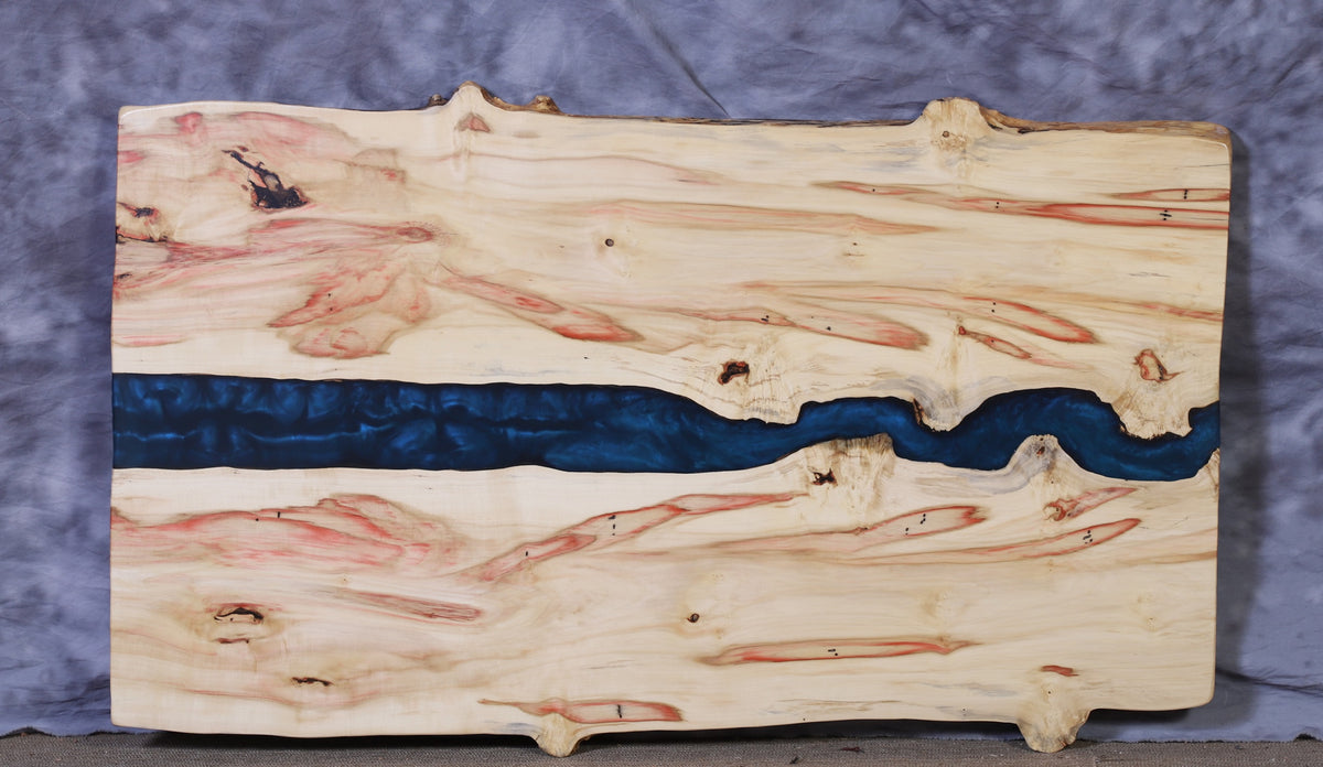 River Live Edge Slab box elder 25&quot; - 31&quot; wide x 49&quot; long x 1 ½&quot; thick for Rectangular Coffee Table