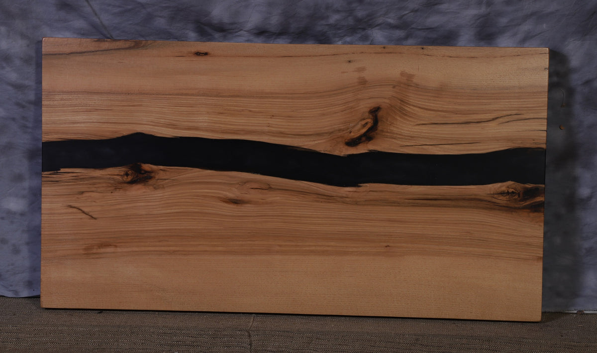 Live Edge Slab hickory 23&quot; wide x 42&quot; long x 2 ¼&quot; thick long for Rectangular Coffee Table