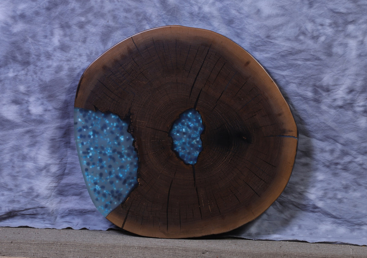 Live Edge Slab walnut 34&quot; x 35&quot; round x 2&quot; thick for Round Coffee Table