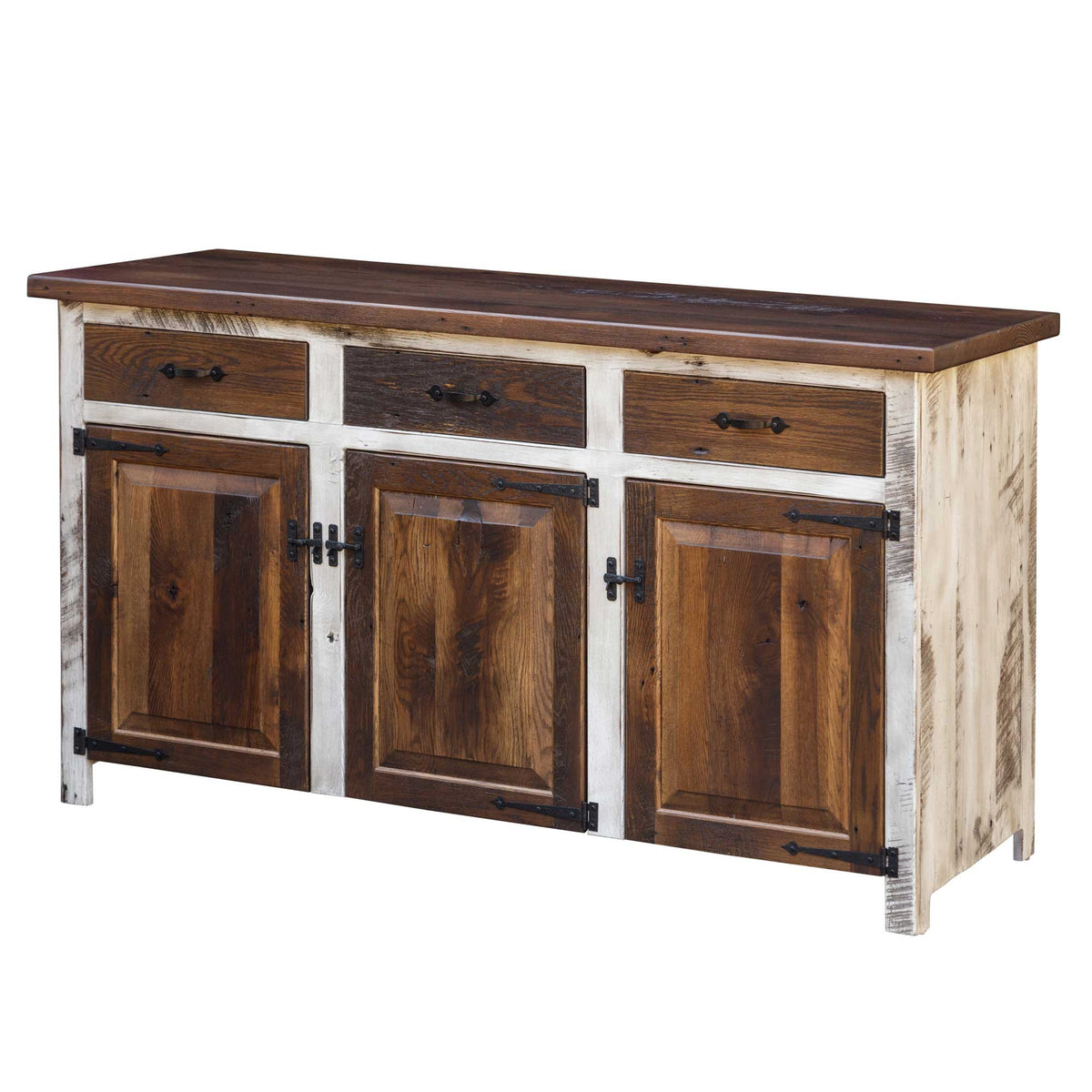 Amish Uptown 3 Door Reclaimed Barnwood Dining  Server