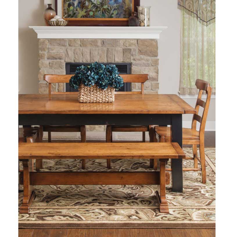 Amish Farmhouse Trestle Dining Bench