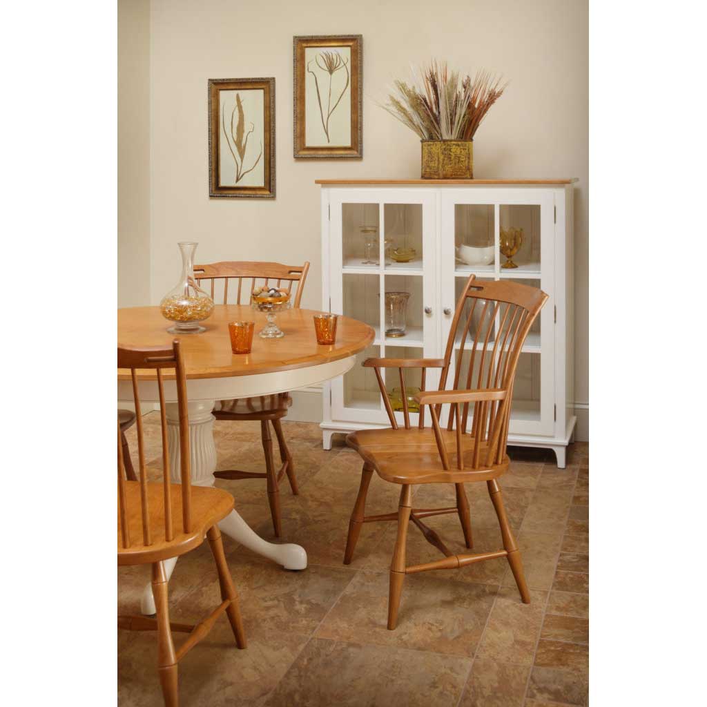 Silla de comedor Amish con respaldo en forma de pulgar