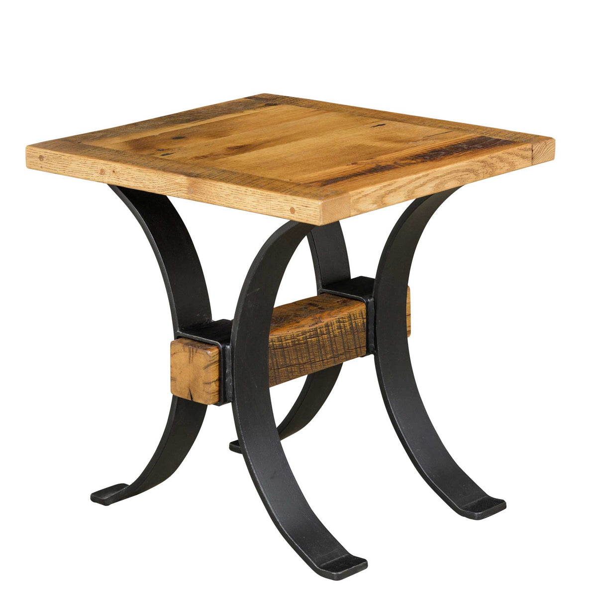 Amish Timber Frame Reclaimed Barnwood End Table