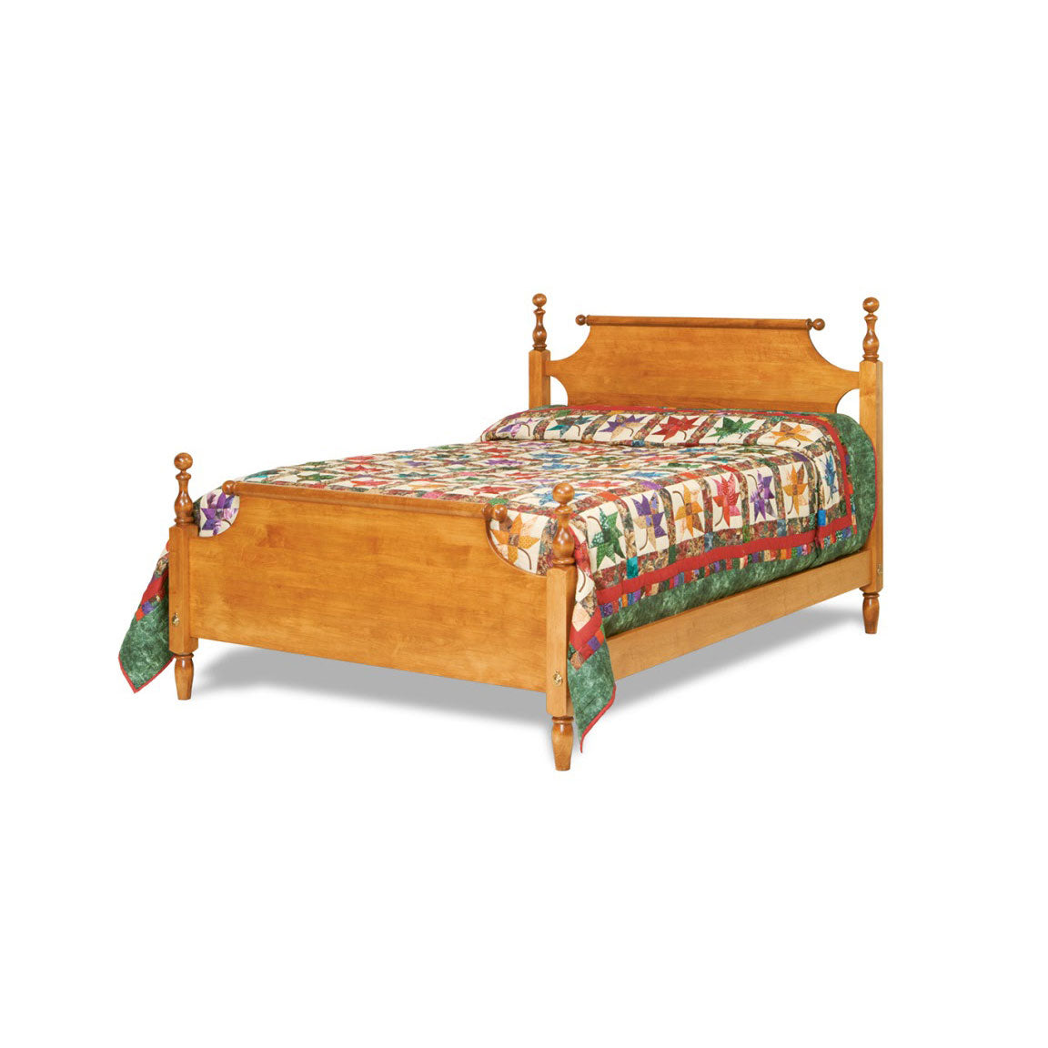 Amish New Amsterdam Colonial Turned Post Scroll Bed