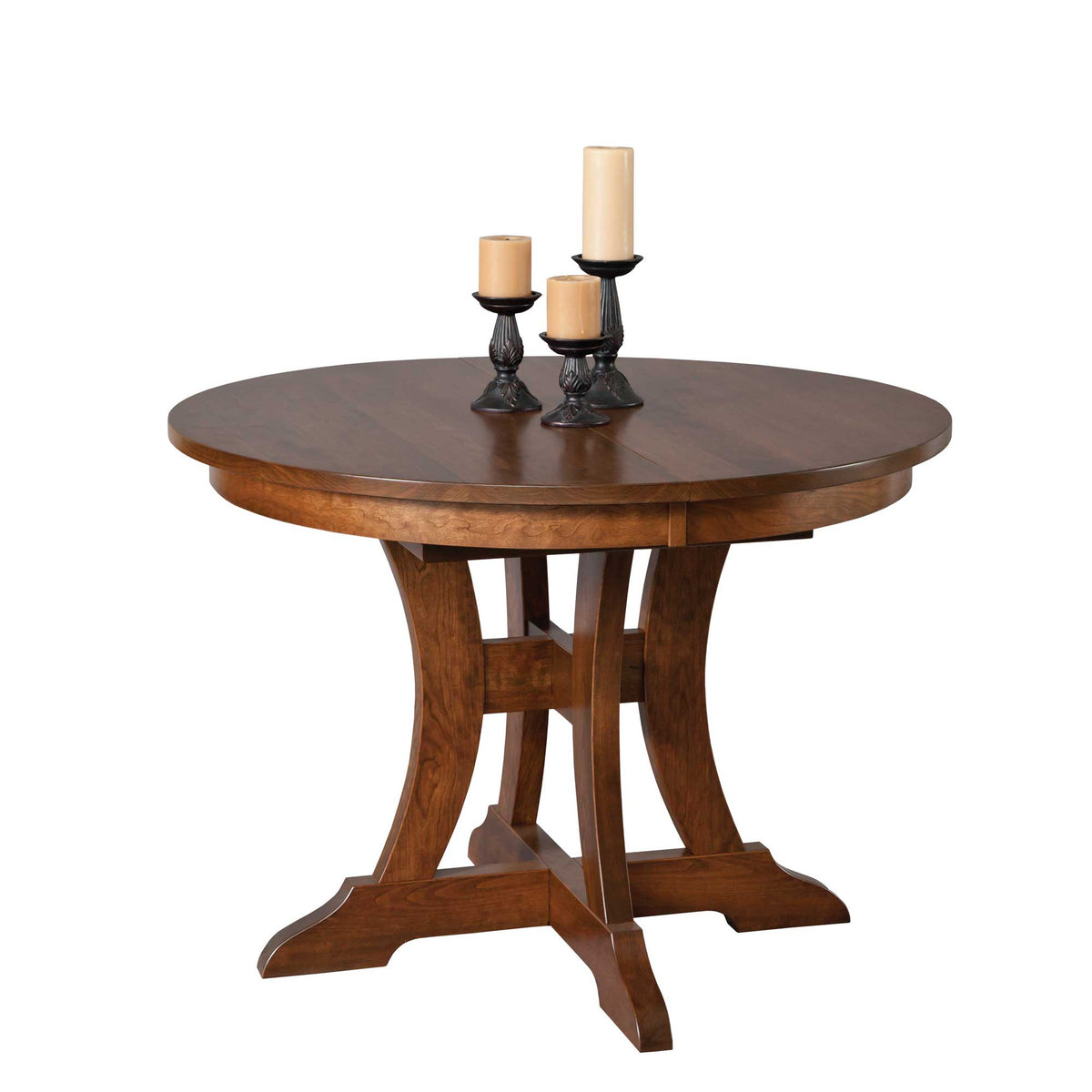 Amish Douglas Round Expandable Pedestal Dining Table