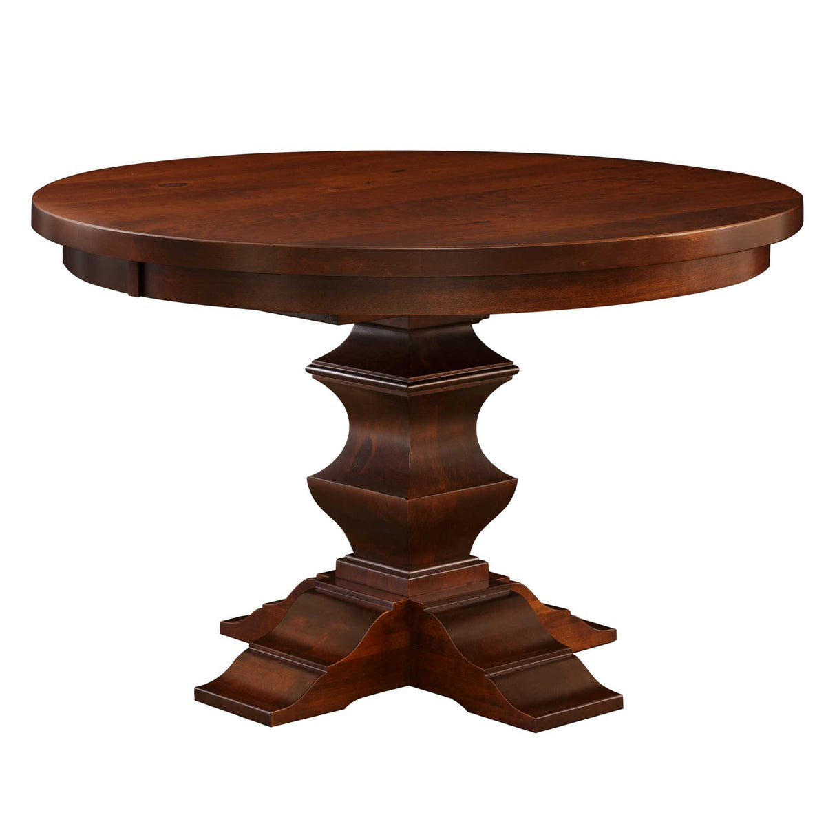 Amish Ramsey Round Expandable Pedestal Dining Table