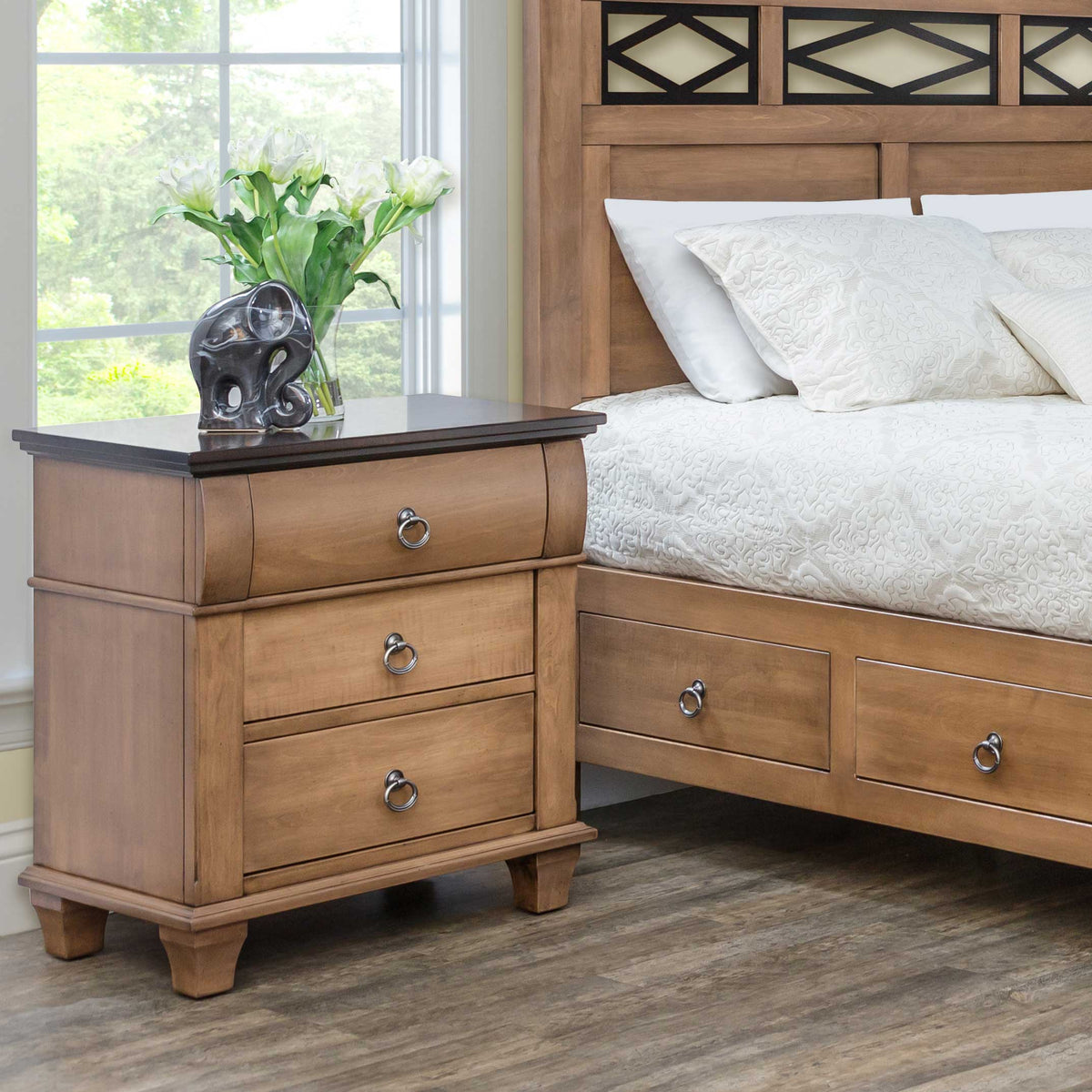 Amish Avignon 3-Drawer Nightstand