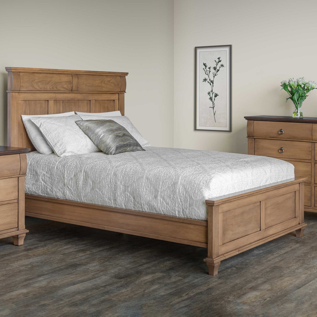 Amish Avignon Solid Wood Panel Bed