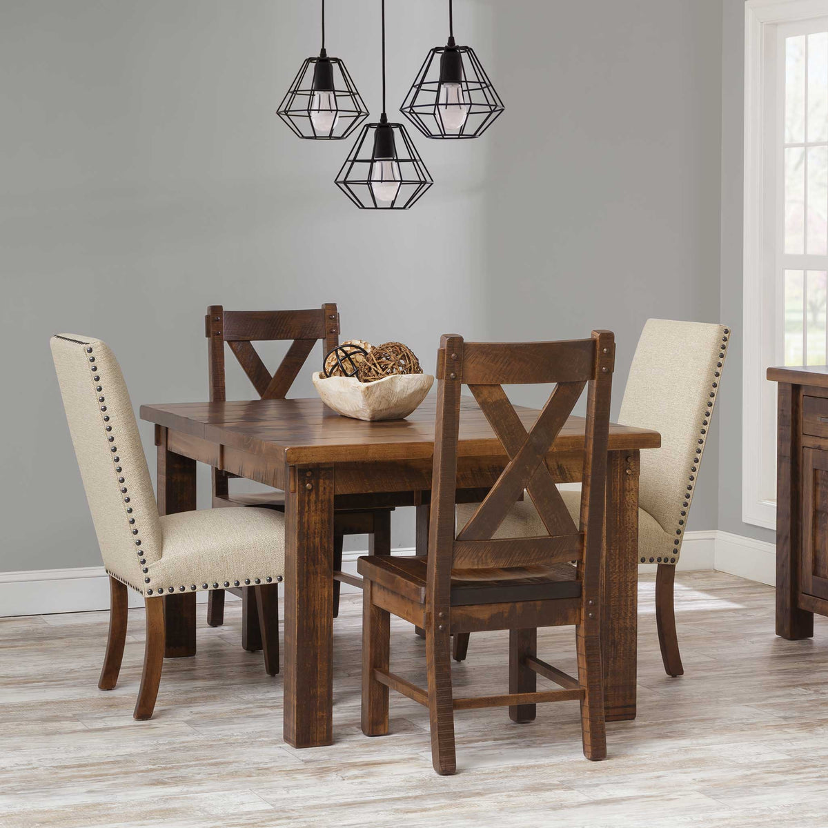 Amish Houston Rustic Leg Dining Table