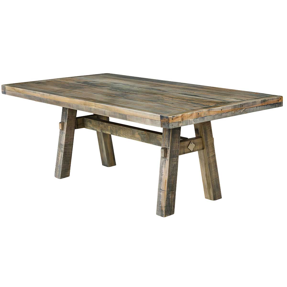 Juego de caballete de comedor de madera de granero recuperada Amish Silverton