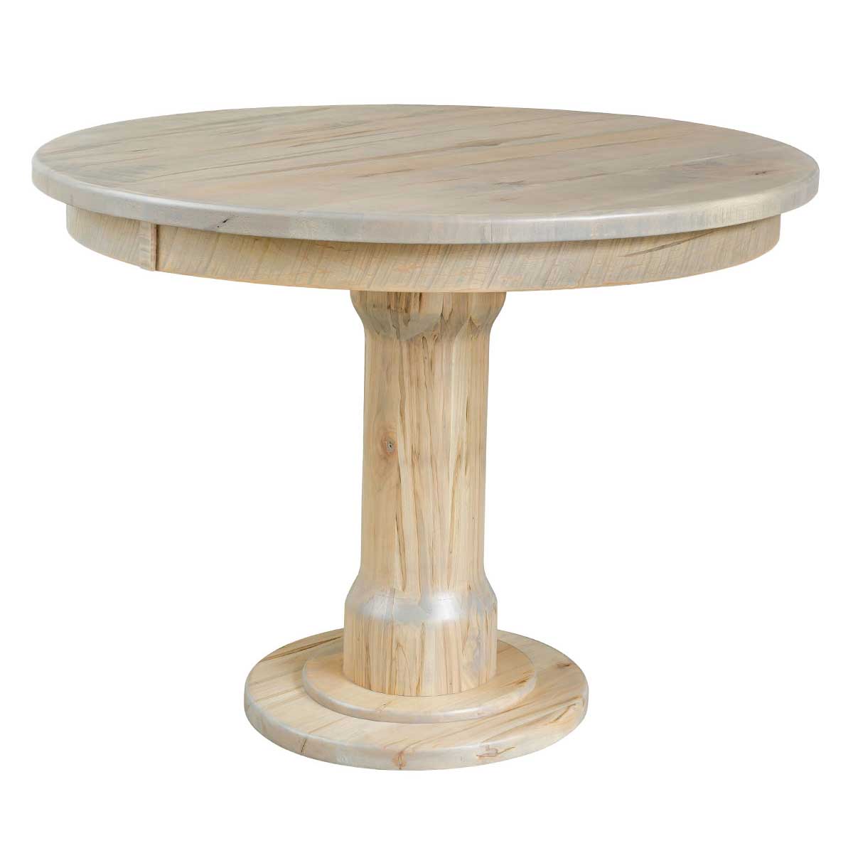 Amish Columbus Reclaimed Barnwood Round Pedestal Dining Table