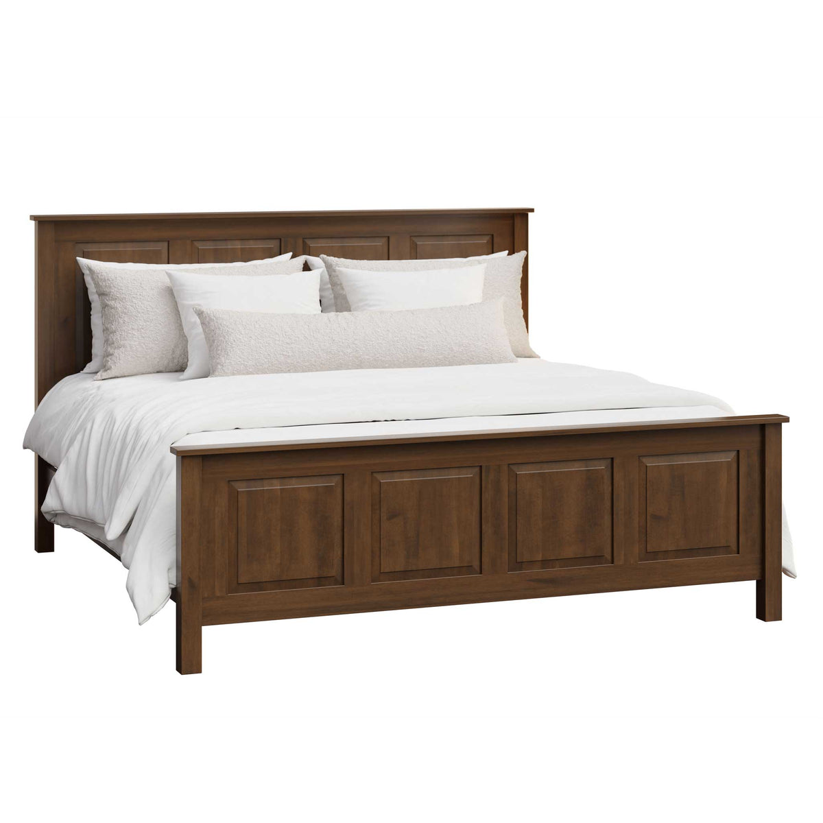 Cama Eden Amish de madera maciza con paneles múltiples