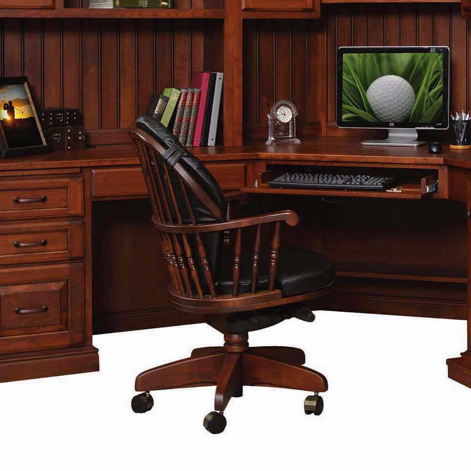 Amish Heritage Swivel Office Chair with Cushion