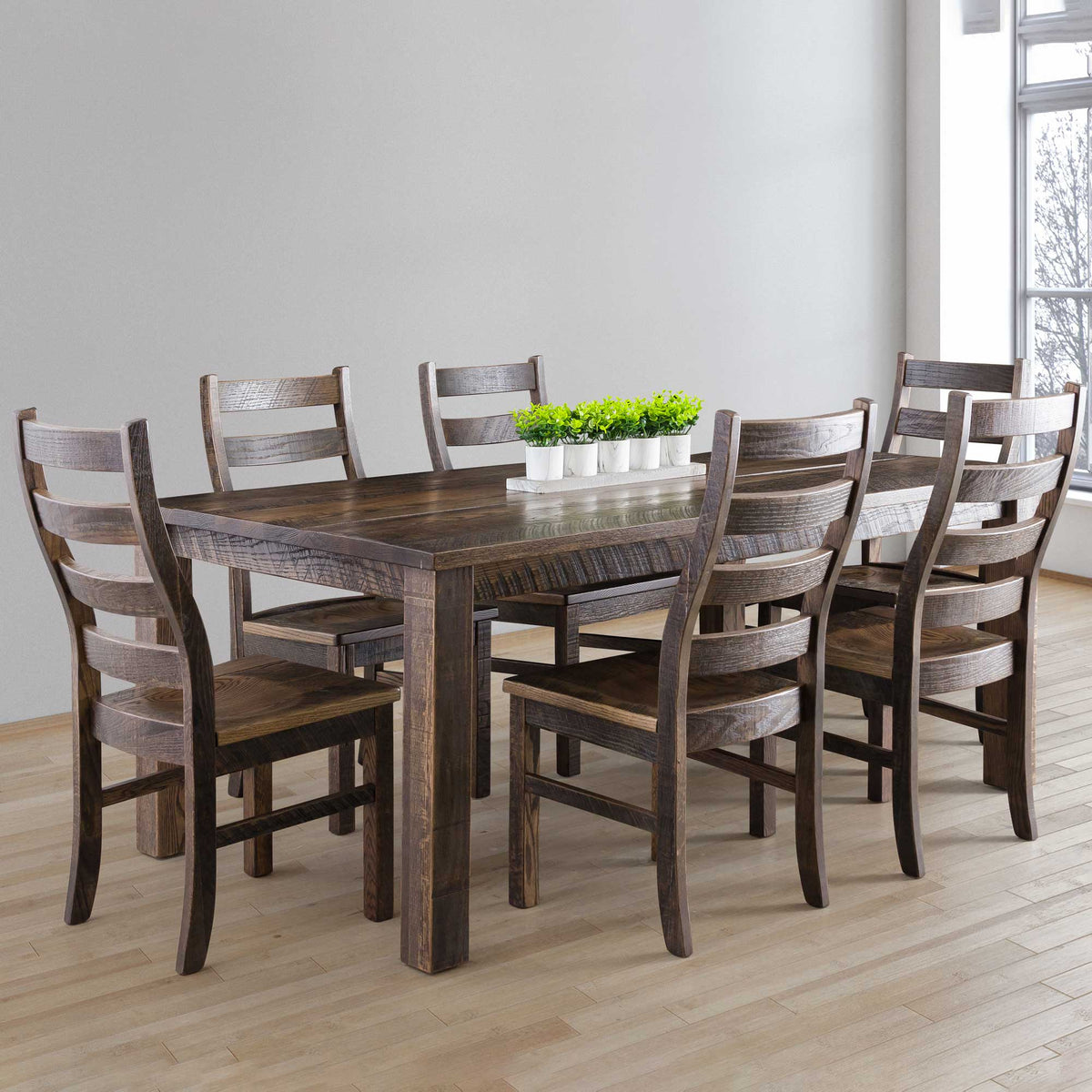 Amish Carbondale Farm Dining Table Set for 6 - Quickship