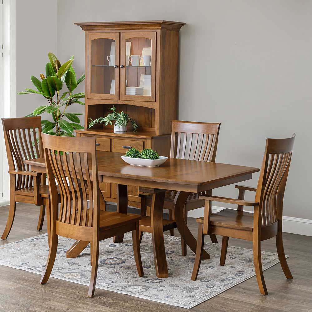 Amish Christy Oval Expandable Pedestal Dining Table