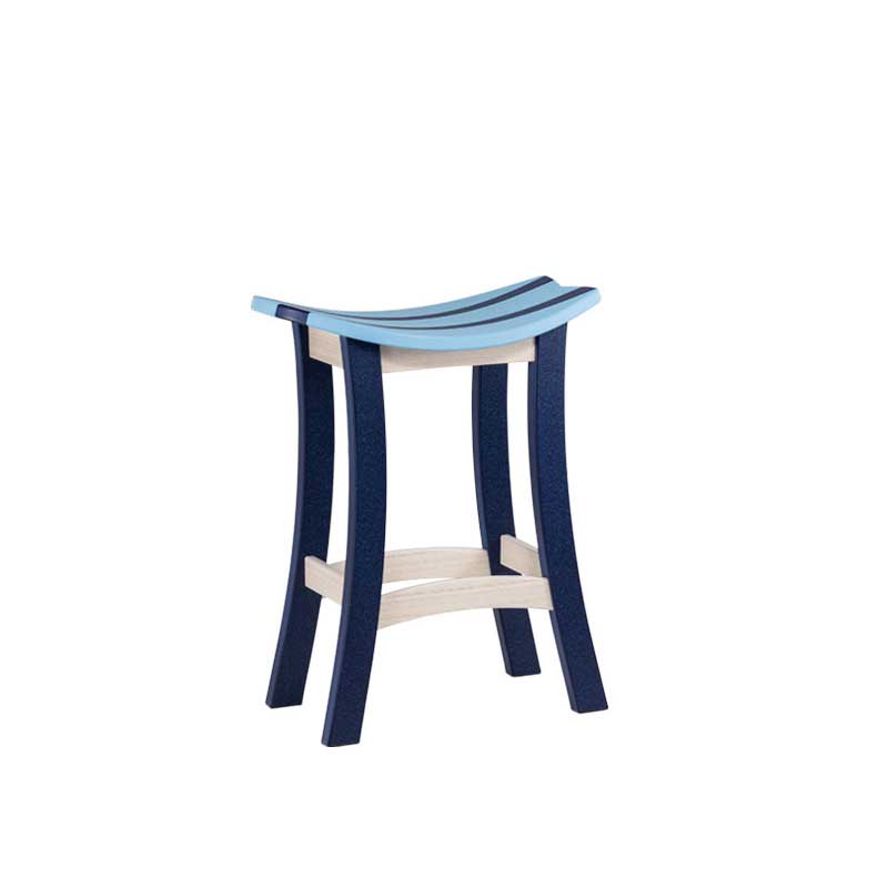 Amish Patio Poly Wave Saddle Bar Stool