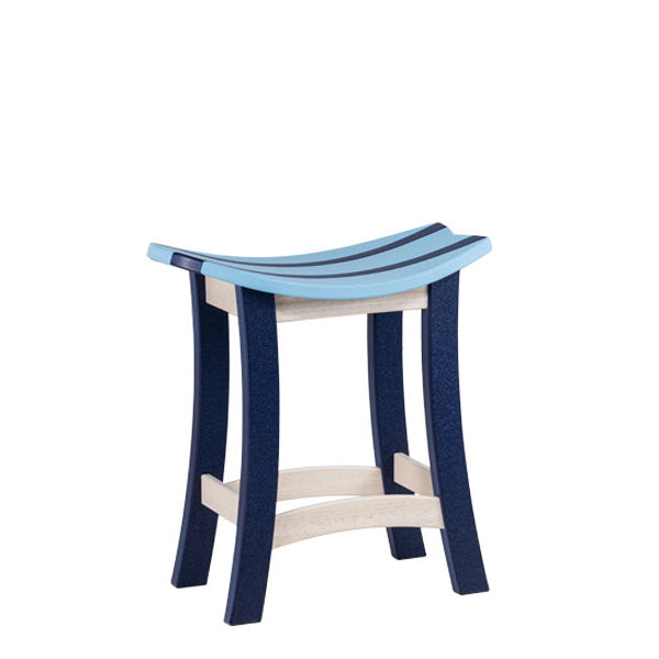 Amish Patio Poly Wave Saddle Counter Stool