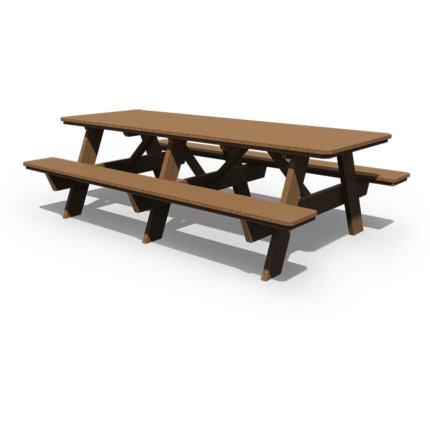 Amish 3x8 Solid Pine Wood Picnic Table - snyders.furniture