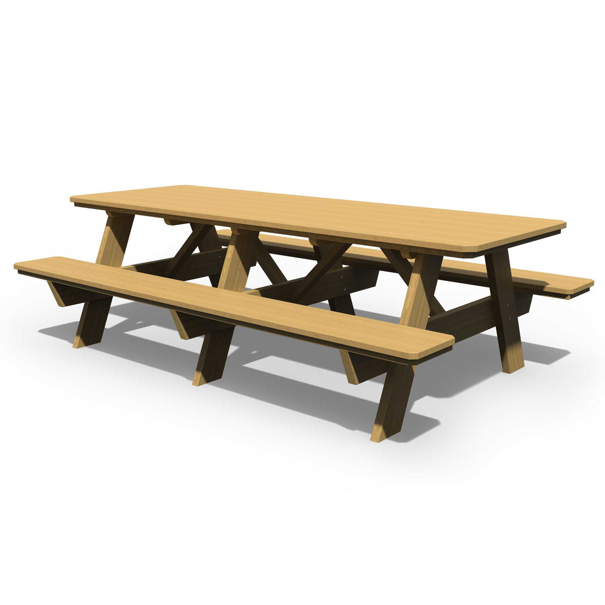 Amish 3x8 Solid Pine Wood Picnic Table - snyders.furniture