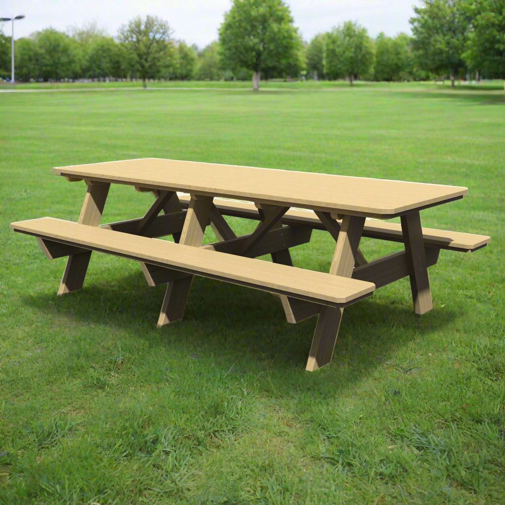 Amish 3x8 Solid Pine Wood Picnic Table - snyders.furniture