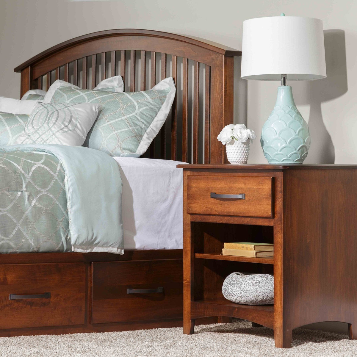 Amish Concord Solid Wood 4pc Storage Bedroom Set - snyders.furniture