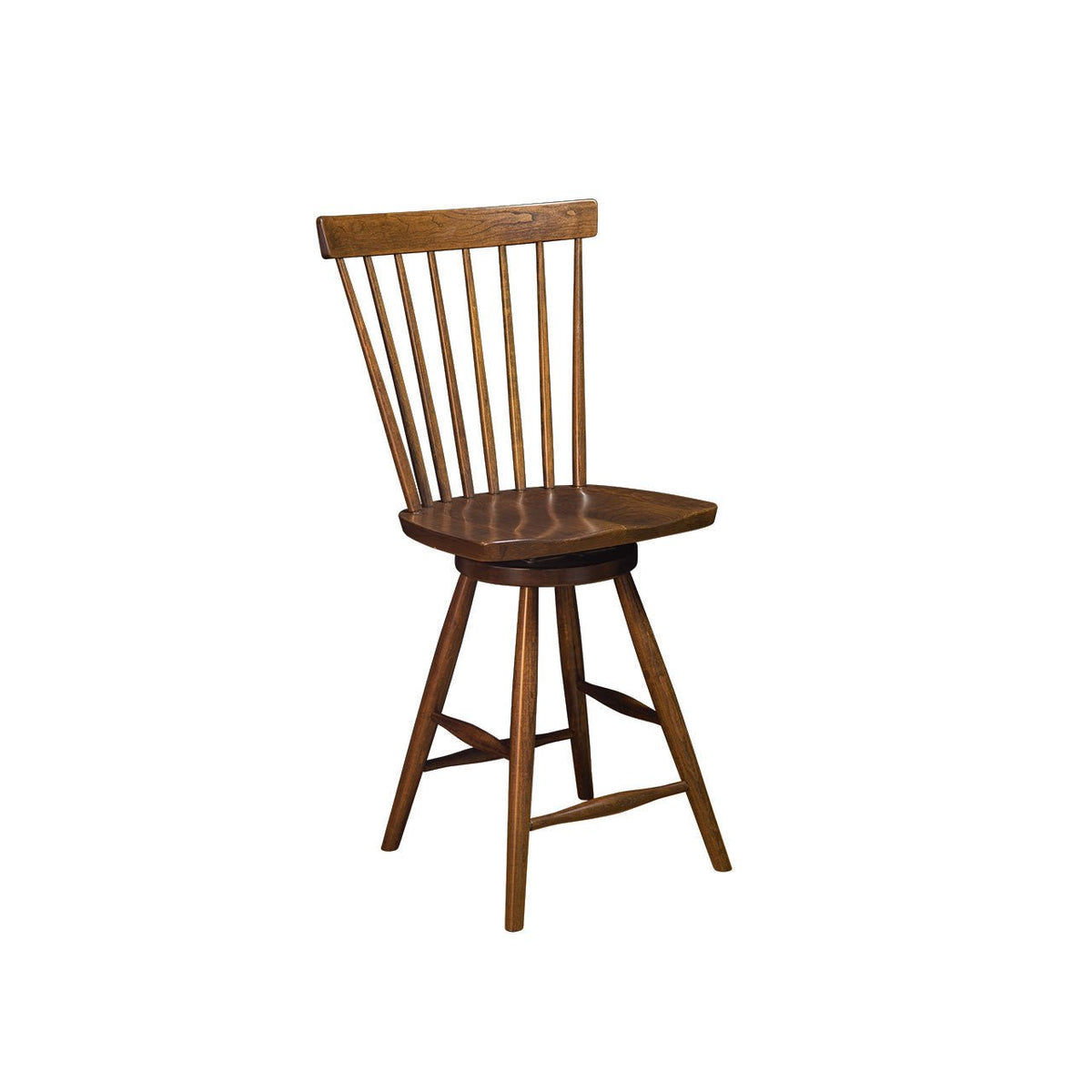 Amish Cordona Solid Wood Swivel Bar Stool