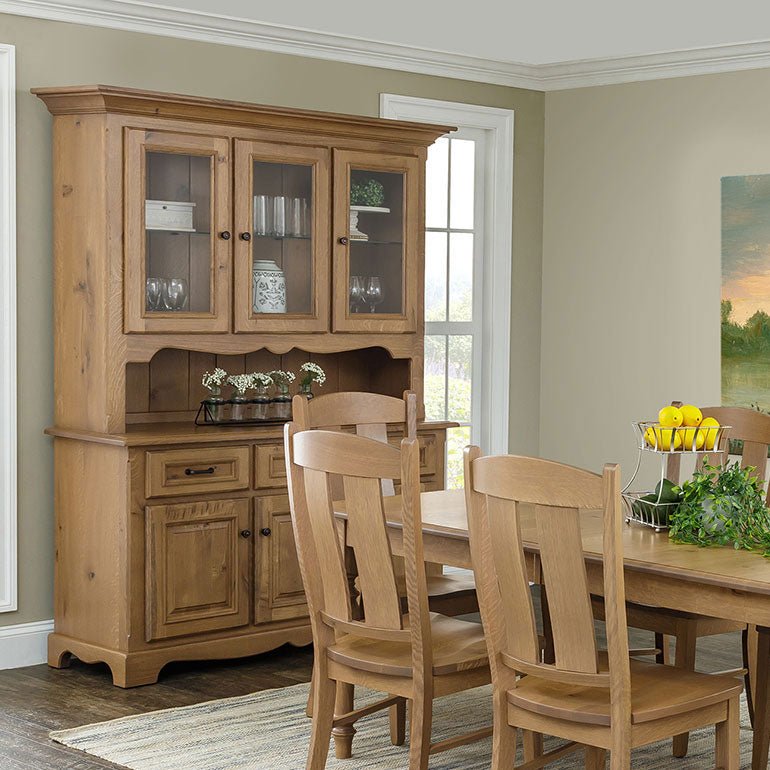 Amish Jasper 3-Door Solid Wood Dining Room China Hutch