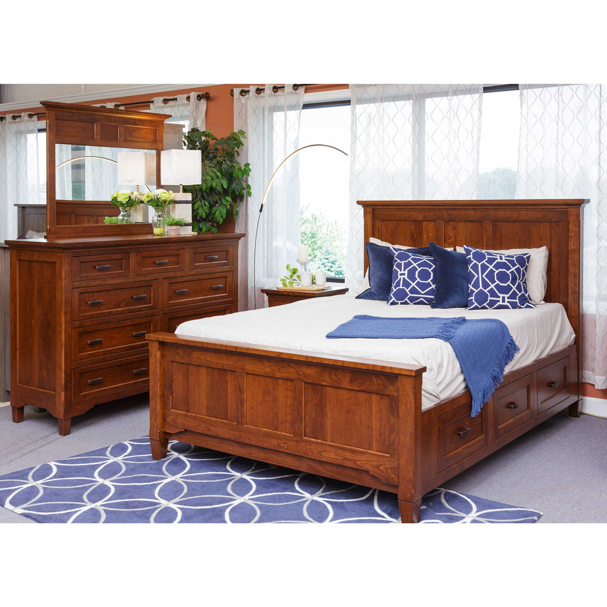 Amish Lexington 4 pc Storage Bedroom Set - snyders.furniture