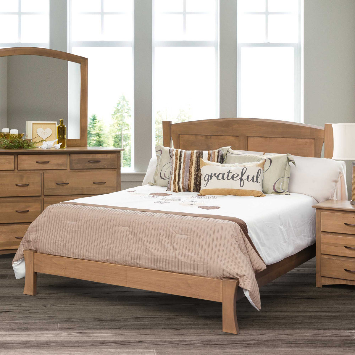 Cama Manchester Amish de madera maciza