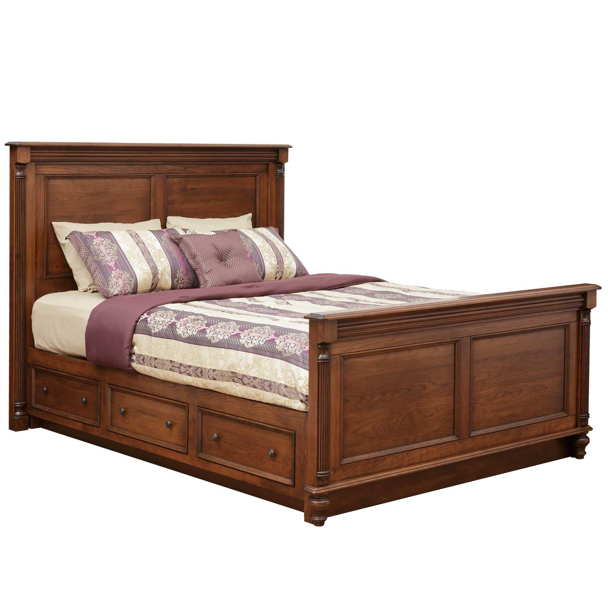 Amish Milano 3pc Queen Storage Wood Bedroom Set - snyders.furniture