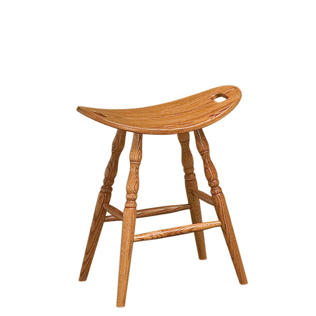 Amish Saddle Seat Bar Height Stool