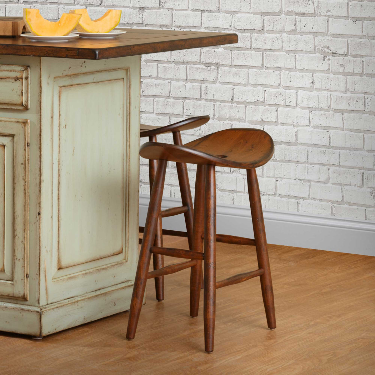 Amish Saddle Seat Bar Height Stool