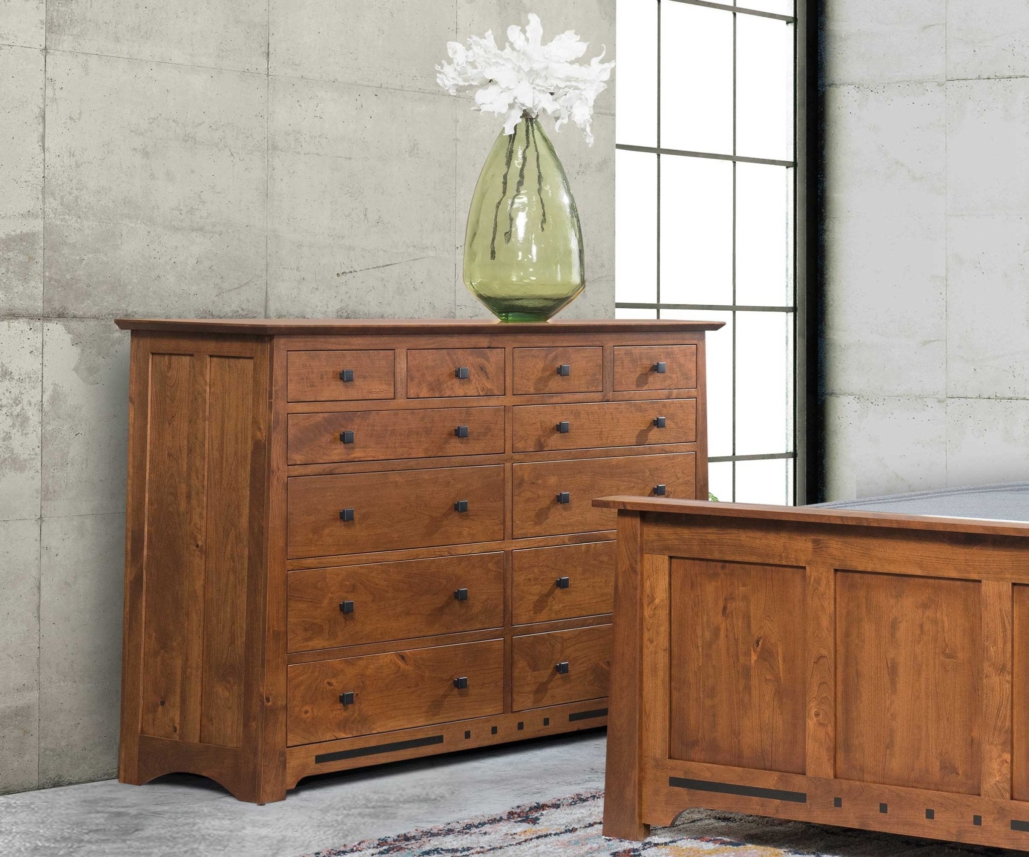 Amish Made | Amish Solid Wood Van Nuys 12-Drawer Dresser