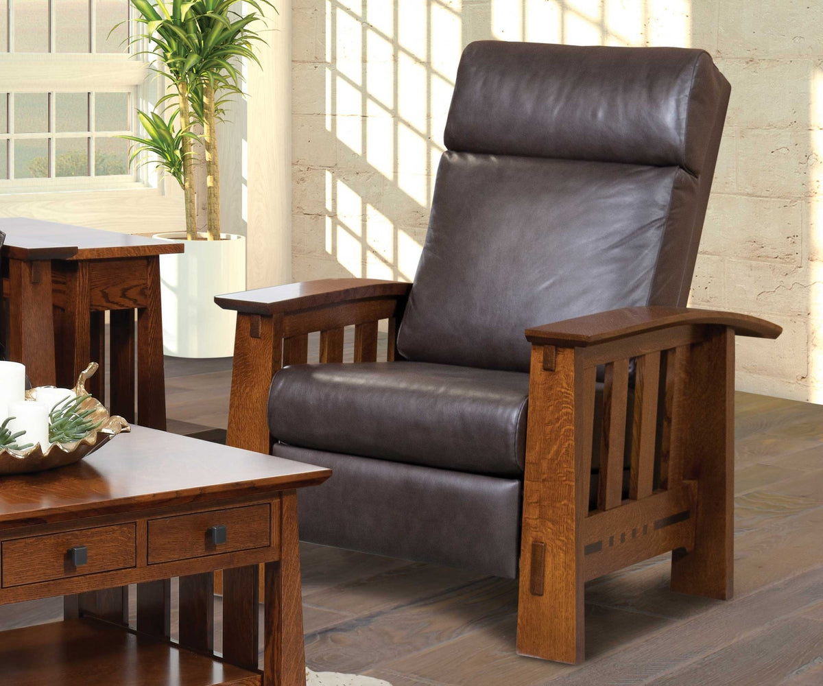 Amish Solid Wood Van Nuys Morris Recliner - snyders.furniture